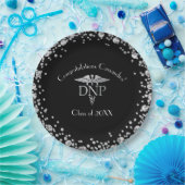 Doctor of Nursing Practice Graduation Black Silver Pappteller (Party)
