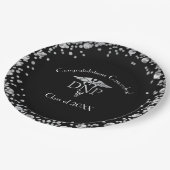 Doctor of Nursing Practice Graduation Black Silver Pappteller (Schrägansicht)