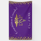 Doctor of Nursing Practice Graduation Purple Gold Banner (Vertikal)