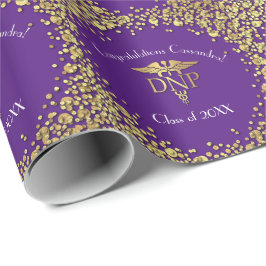 Doctor of Nursing Practice Graduation Purple Gold Geschenkpapier