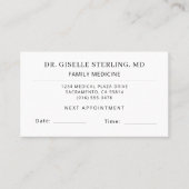 Doctor Office Appointment Card Visitenkarte (Vorderseite)