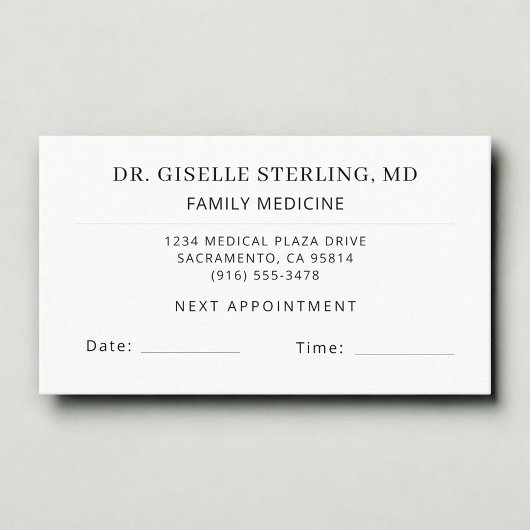 Doctor Office Appointment Card Visitenkarte