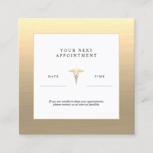 Doctor Office Imitate Gold Terminierungskarte Quadratische Visitenkarte