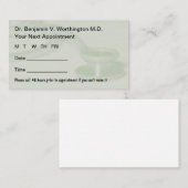 Doctor Office Patient Appointment Cards Terminkarte (Vorne/Hinten)