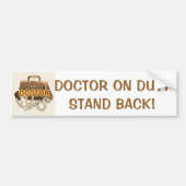 Doctor On Duty Stand Back custom name Autoaufkleber (Vorne)