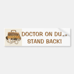 Doctor On Duty Stand Back custom name Autoaufkleber