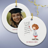 Doctor Optometrist Girl Christmas Foto Keramik Ornament