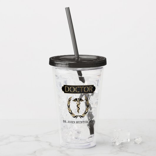 Doctor - Personalisieren Sie die Akrylic Tumbler Acryltrinkbecher (Vorderseite Ice)