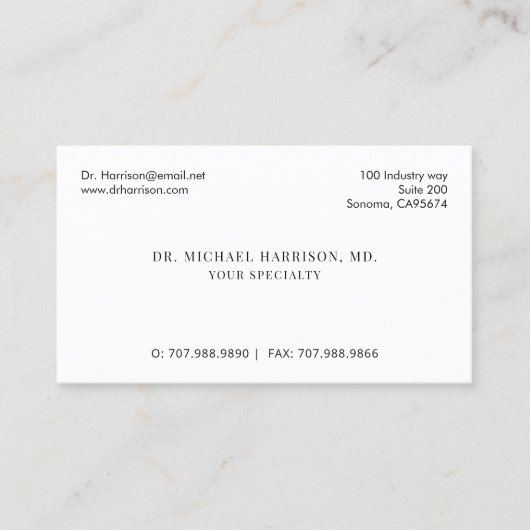 Doctor Physician Appointment Reminder And  Visitenkarte (Vorderseite)