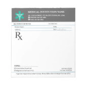Doctor Prescription Medical RX Pad – Charcoal Grey Notizblock (Vorderseite)