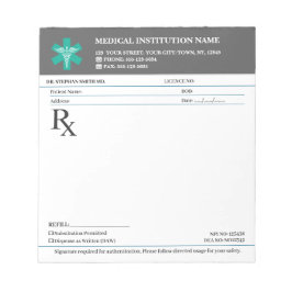 Doctor Prescription Medical RX Pad – Charcoal Grey Notizblock