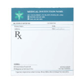 Doctor Prescription Medical RX Pad – Editable Navy Notizblock (Vorderseite)