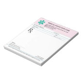 Doctor Prescription Medical RX Pad – Security Rose Notizblock (Rotiert)
