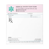 Doctor Prescription Medical RX Pad – Security Rose Notizblock (Vorderseite)