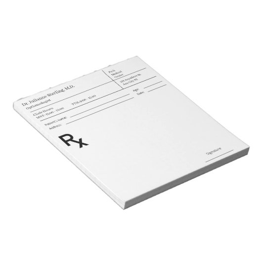 Doctor Prescription Notepad – Editable Doctor RX Notizblock (angewinkelt)