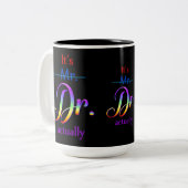 Doctor Rainbow Script Zweifarbige Tasse (Vorderseite Links)