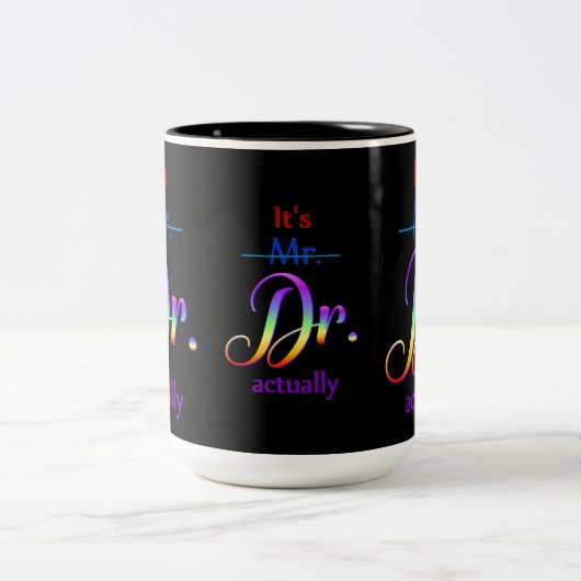 Doctor Rainbow Script Zweifarbige Tasse (Mittel)