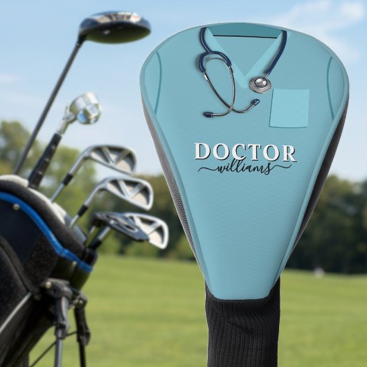 Doctor Scrubs Stethoscope Blue Shirt Golf Headcover
