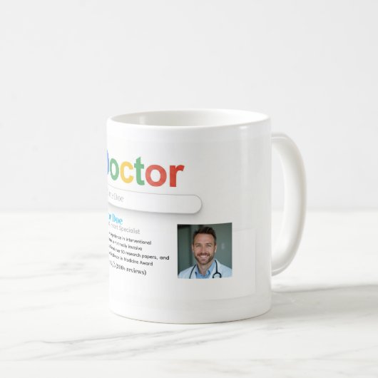 Doctor Search Style Custom Name Mug – Personalized Kaffeetasse (VorderseiteRechts)