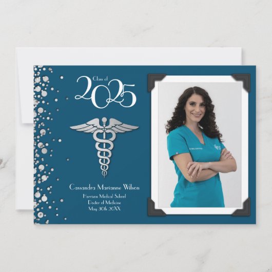 Doctor Silver Abschluss Ankündigung Navy Blue (Vorderseite)