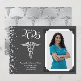 Doctor Silver Abschluss Announcement Gray Einladung