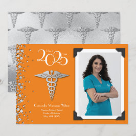 Doctor Silver Abschluss Announcement Orange Einladung