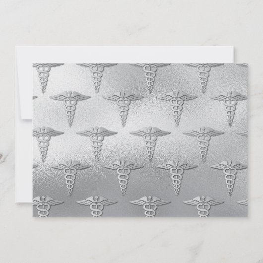 Doctor Silver Abschluss Announcement Red Einladung (Rückseite)