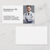 Doctor Smiling in Lab Coat Visitenkarte (Vorne/Hinten)