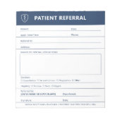 Doctor Specialist Patient Referral Medical Blue Notizblock (Vorderseite)