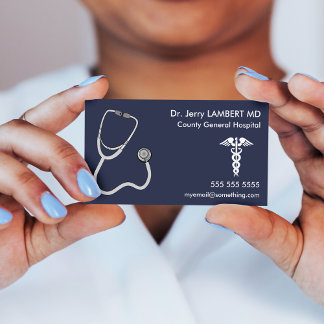 Doctor Stethoscope Blue Visitenkarte