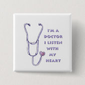 Doctor Stethoscope custom name Pin Button (Vorderseite)