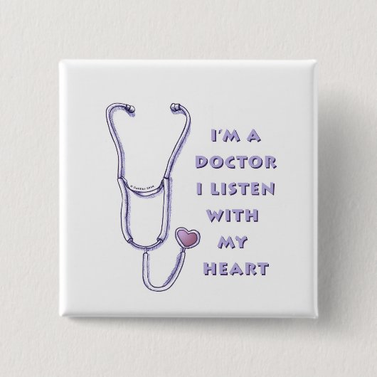 Doctor Stethoscope custom name Pin Button (Vorderseite)