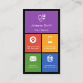 Doctor Stethoscope Logo - Farbige Tiles kreativ Visitenkarte (Rückseite)