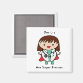 Doctor Super Hero Female Kawaii Niedlich Magnet (Vorderseite/Rückseite)