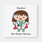Doctor Super Hero Female Kawaii Niedlich Magnet (Vorne)