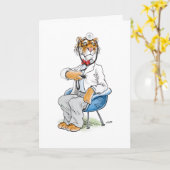 Doctor Tiger Greeting Card Karte (Gelbe Blume)