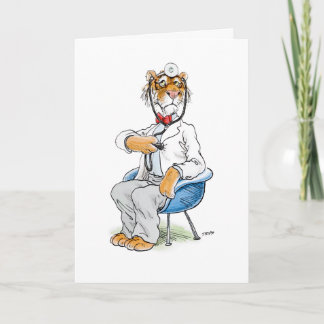 Doctor Tiger Greeting Card Karte