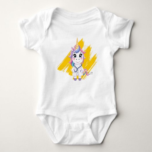 Doctor Unicorn Babysuit Baby Strampler (Vorderseite)