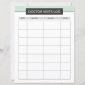 Doctor visit planner template (Rückseite)