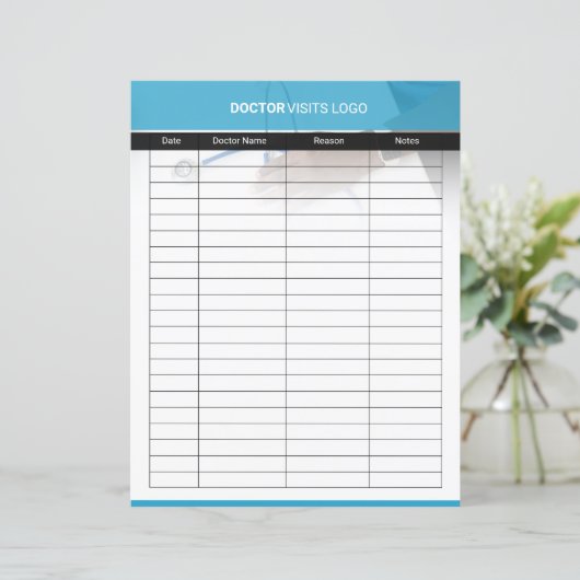 Doctor Visit Planner Template (Stehend Vorderseite)