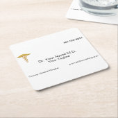 Doctor white rechteckiger pappuntersetzer (angewinkelt)