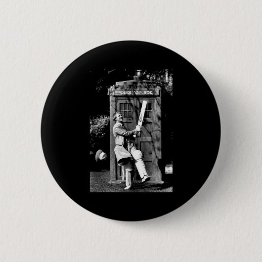 Doctor Who Peter Davison Cricket Tardis 1981 Tank  Button (Vorderseite)