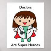 Doctor Woman Super Hero Funny Poster (Vorne)