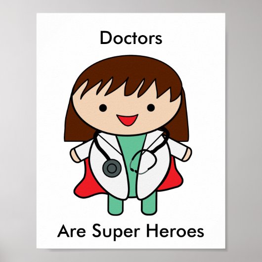 Doctor Woman Super Hero Funny Poster (Vorne)
