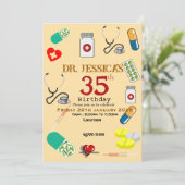  Doctor's birthday   Einladung (Stehend Vorderseite)