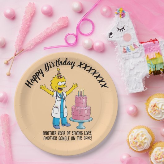 DOCTORS BIRTHDAY orange pediatric anti-stress Pappteller (Party)