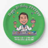  DOCTORS BIRTHDAY PARTY GREEN ANTISTRESS PAPPTELLER (Vorderseite)