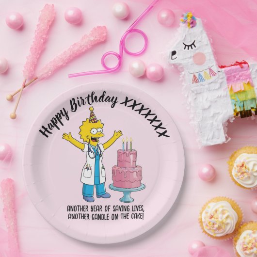 DOCTORS BIRTHDAY pink pediatric anti-stress Pappteller (Party)