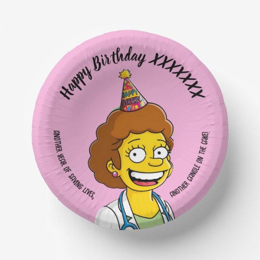 DOCTORS BIRTHDAY pink pediatric fun girl Pappteller (Vorderseite)
