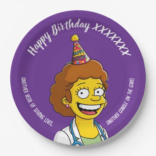 DOCTORS BIRTHDAY violet pediatric fun girl Pappteller (Vorderseite)
